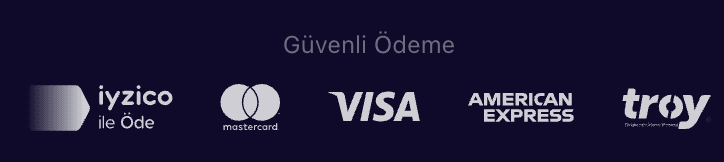 Güvenli Ödeme - iyzico, Visa, Mastercard, Troy