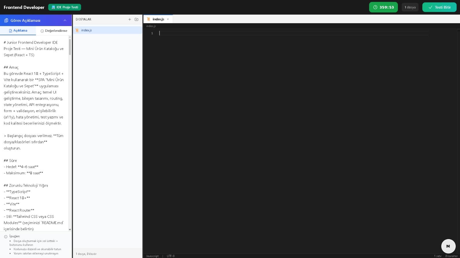 Qalentis IDE Proje Testi